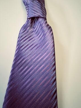 Designer Italian Elegant Purple Striped Men's Tie